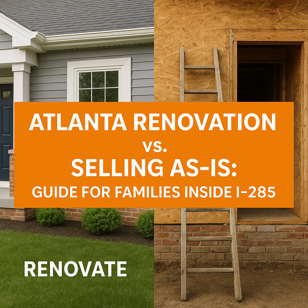 Graph comparing costs and returns of Atlanta home renovation versus selling as-is inside I-285.