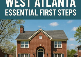 Aerial view of residential neighborhood in West Atlanta, representing a newly inherited home.