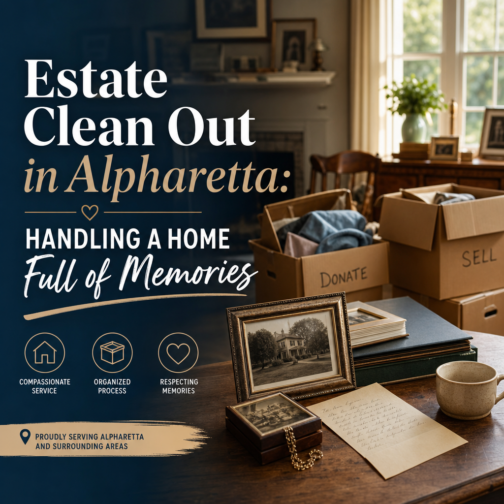 Illustration of Estate Clean Out in Alpharetta: Handling a Home Full of Memories