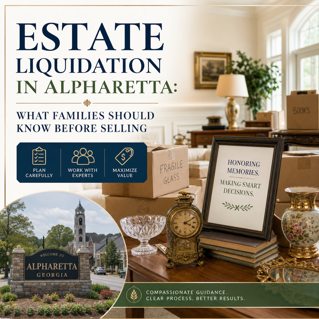 Illustration of Estate Liquidation in Alpharetta: What Families Should Know Before Selling
