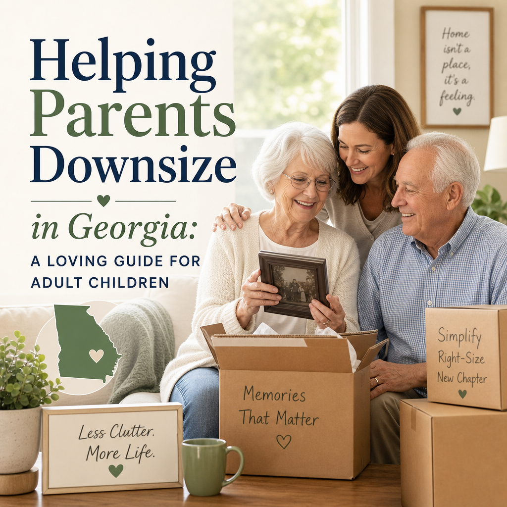 Illustration of Helping Parents Downsize in Georgia: A Loving Guide for Adult Children