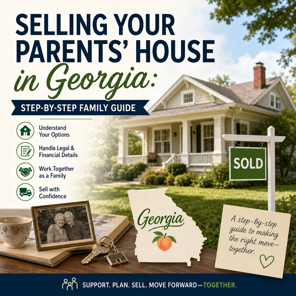 selling parents house Georgia illustration for Selling Your Parents’ House in Georgia: Step-by-Step Family Guide