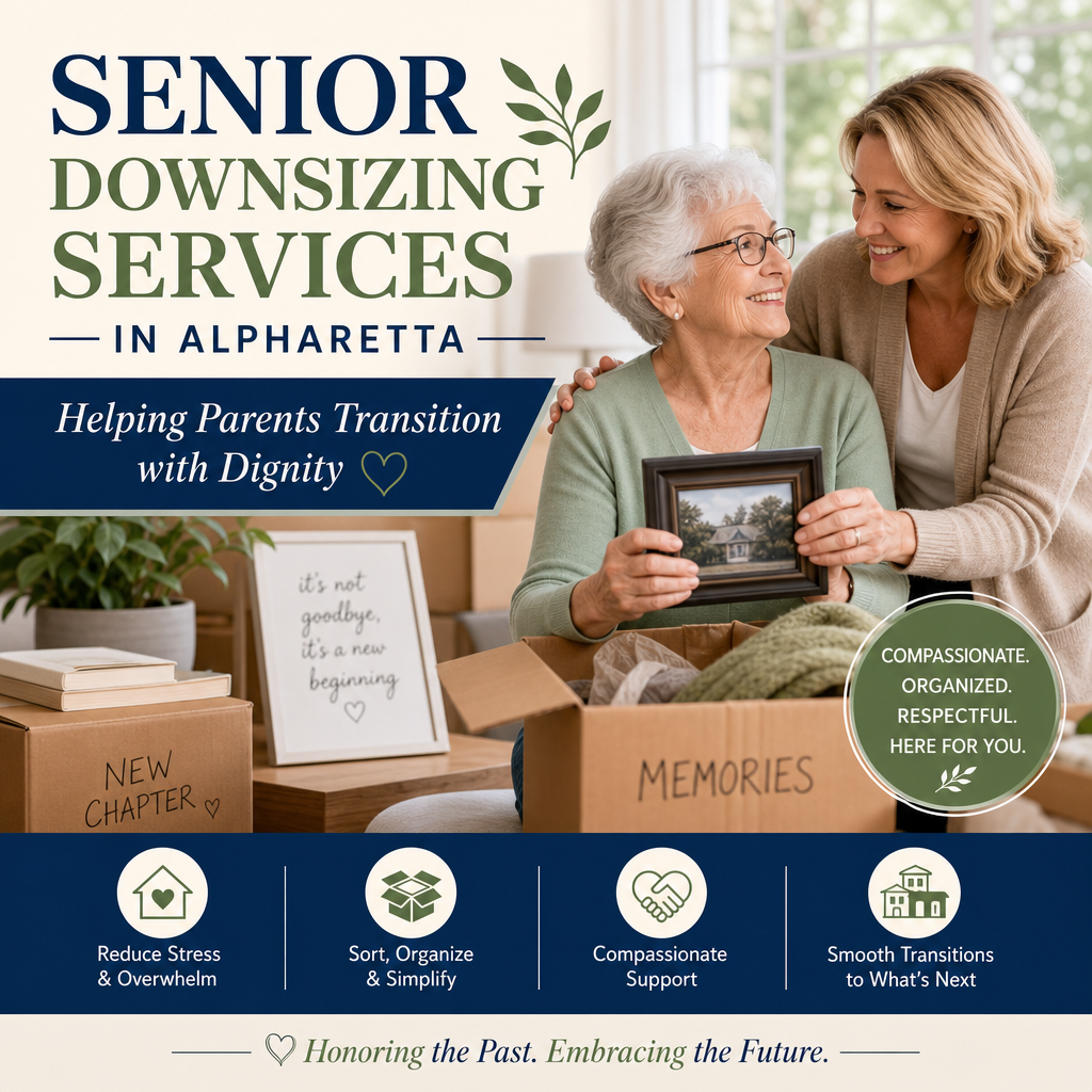 Illustration of Senior Downsizing Services in Alpharetta: Helping Parents Transition with Dignity